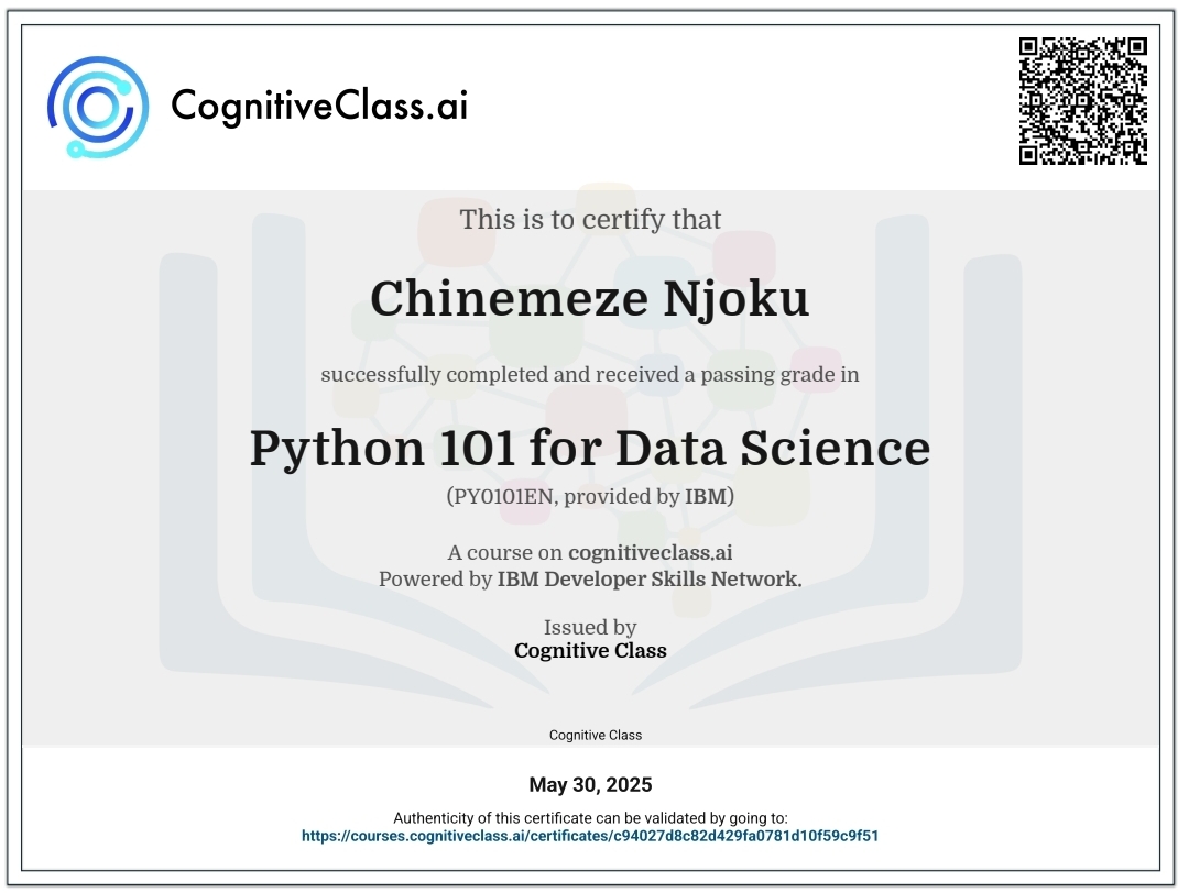 Python for Data Science Certificate
